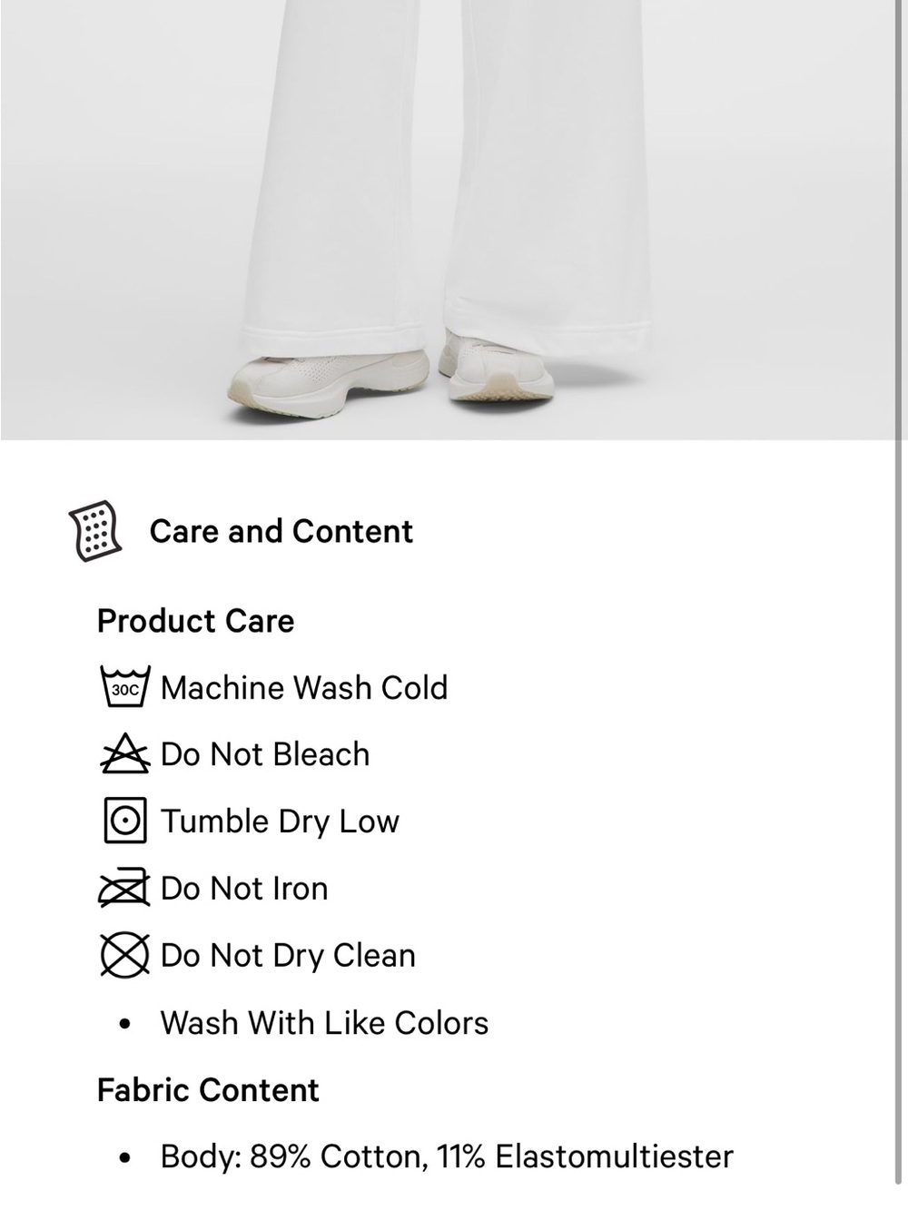 New❤️lululemon S French Terry Wide Leg Pant - White - Picture 11 of 11